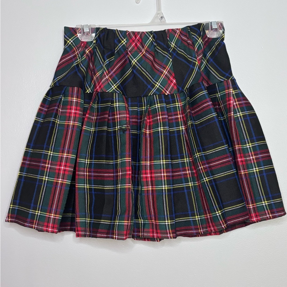 Chic Plaid A-Line Skirt - Red and Blue